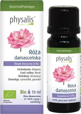 OLEJEK ETERYCZNY RÓŻA DAMASCEŃSKA BIO 10 ml - PHYSALIS