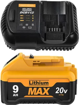 Immagine prodotto di Per DeWalt 20V, batteria di ricambio DCB200, 9000 mAh 21700 Li-Ion, compatibile con DCB182/DCB180/DCB181, blu