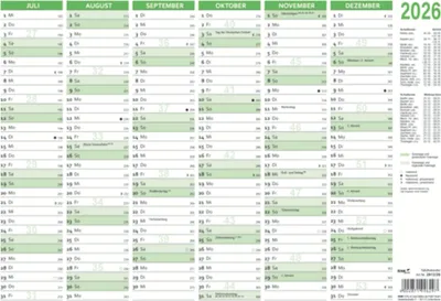 Immagine prodotto di RNK Verlag 2912/26 Calendario da tavolo 2026 - A4 orizzontale, 2x 6 mesi, 297 x 210 mm