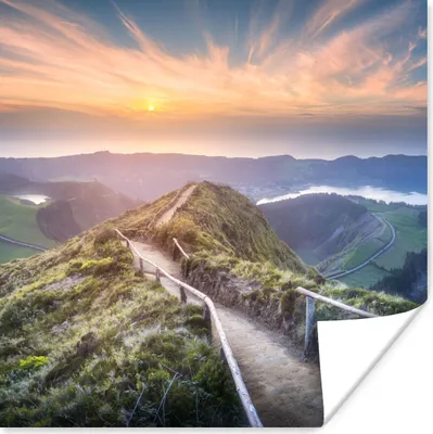 Produktbild von MuchoWow® Poster Berge - Sonne - Natur 100x100 cm - Babyzimmer