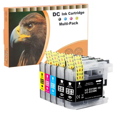 Image de Cartouches d'imprimante compatibles D&C 5X pour Brother LC-223 XL, compatibles avec les modèles Brother MFC-J4420DW, MFC-J4425DW, MFC-J4620DW, MFC-J4625DW, MFC-J480DW, MFC-J5320DW, MFC-J5620DW, MFC-J5625DW, MFC-J5720DW, MFC-J680DW, MFC-J880DW