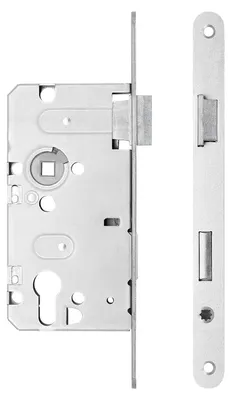 Produktbild von SOTECH Türschloss Typ 2 Profilzylinder DIN links – Einsteckschloss, Dornmaß 55 mm, Stulp 20 mm Metall, Falle & Riegel