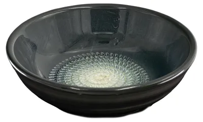 Produktbild von Kaladia Keramik Reibeschüssel Schwarz - ∅ 17 cm - zum Zerkleinern von Zutaten - handgefertigt und spülmaschinenfest