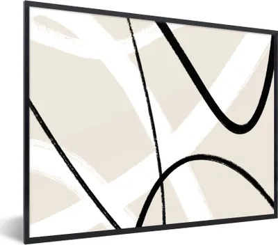 Produktbild von MuchoWow® Gerahmtes Poster Linie - Abstrakt - Minimalismus - Pastell 80x60 cm - Poster mit Schwarzem Bilderrahmen Wandposter Rahmen Foto Bilder - Schwarzem - Mit Gestell