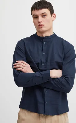 Produktbild von CASUAL FRIDAY CFAnton Herren Hemd Leinenhemd Freizeithemd Stehkragen Regular Fit 55% Leinen, 45% Baumwolle
