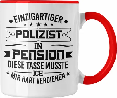 Produktbild von Trendation - Polizist Tasse Geschenk Bester Polizist Geschenkidee Polizei Spruch Geburtstag (Rot)