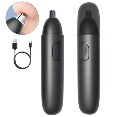 Produktbild von Elektrischer Nasenhaartrimmer,USB-C Wiederaufladbar,Nasenhaarentferner für Damen & Herren,mit 360° Sicherheits-Scherkopf & 8000 U/min Motor, Schwarz