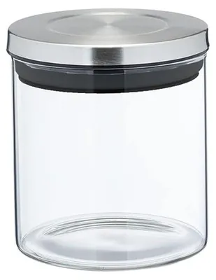 Immagine prodotto di Contenitore per alimenti in vetro borosilicato da 450 ml con coperchio in acciaio inossidabile, dimensioni 10 x 10