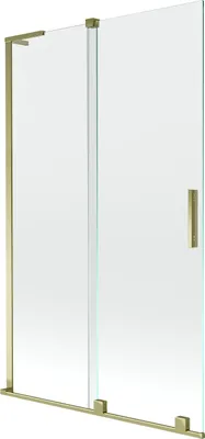 Produktbild von Mexen Velar L Badewannenabtrennung 2-flügelig verschiebbar 110 x 150 cm, transparent, gold - 896-110-003-01-50