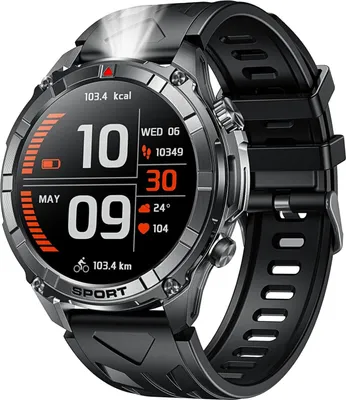 Produktbild von Fur Herren Smartwatch mit  Sport Bluetooth-Telefonfunktion: Pulsmesser 100+ Sportmodi  IP68 wasserdicht Fitness Tracker