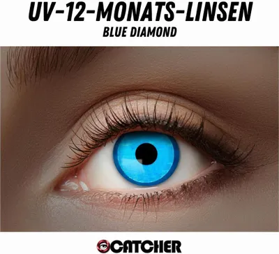 Produktbild von Leuchtende UV Kontaktlinsen diverse Motive und Farben Blue-Diamond