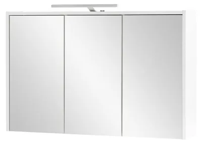Spiegelkast 93,5 cm, 6 Türen, 6 Glasböden, weiß
