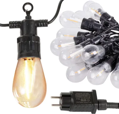 Immagine prodotto di Verk 12301 LED Catena di ghirlande decorative per esterni 15 lampadine, IP44, 15 m