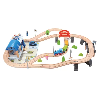 KABENFIS 16-teiliges Holzeisenbahn-Set – Mit Magnetverbindung, Fördert Kreativität & Motorik