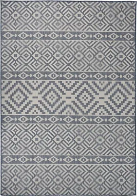 Productafbeelding van Buitenkleed met patroon platgeweven 160x230 cm blauw