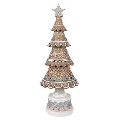 Image de Clayre & Eef Figurine de décoration Sapin de Noël Ø 16x42 cm Marron Plastique