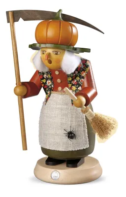 Produktbild von Hexe mit Kürbis (25cm) Räuchermann von Müller Kleinkunst