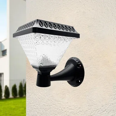 Image de Lanterne Murale de Jardin Solaire Crépusculaire IP65 2W - Blanc Chaud 2300K - 3500K