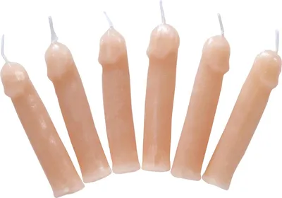 Image de Set de 6 bougies de fête willy, taille du chapeau : 0 - pour