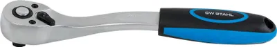 Image de SW-Stahl 05890L Cliquet réversible 3/8 pouces I Clé à cliquet ergonomique I Denture fine avec 72 dents I Blocage de l'insert I Acier au chrome-vanadium