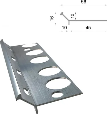 Produktbild von Renoplast Aluminium Treppenstufen-Profil V2 Harzboden, Profil 200cm, Alu