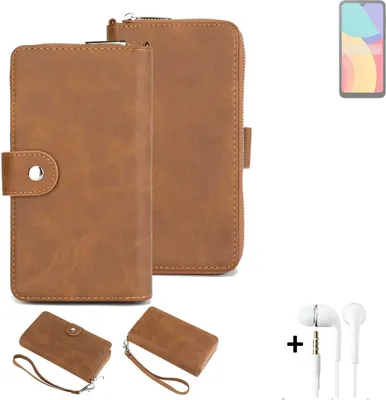 Produktbild von K-S-Trade 2in1 Handyhülle kompatibel mit Alcatel L1 (2021) + Kopfhörer Schutzhülle & Portemonnee Schutzhülle Tasche Handytasche Case Etui