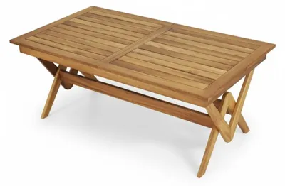 Produktbild von Gartentisch Moderner Stil Braun Holz Stabil Couchtisch Langlebig
