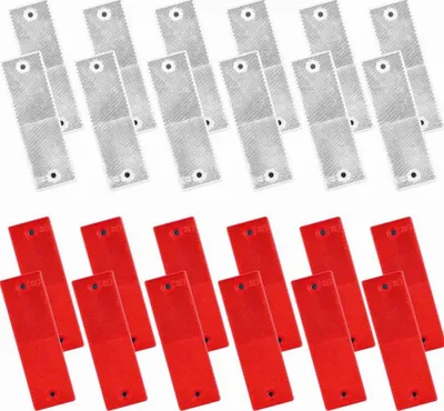 Produktbild von 24x Rote Reflektoren Warnung Rechteckig Selbstklebend E4