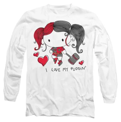 Produktbild von Justice League - "Puddin´" T-Shirt für Herren/Damen Uni, Langärmlig TV42007 (S) (Weiß)