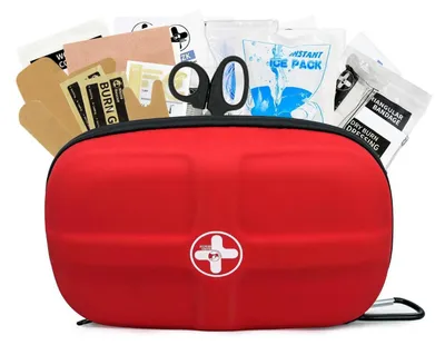 Produktbild von Mini Erste-Hilfe-Kit Rot wasserdicht tragbar 118 Teile für Reisen Camping Wandern Auto