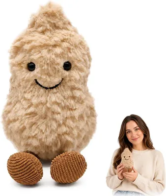Obrázok produktu pre Plyšová hračka v tvare arašidu, mäkká, 20 cm, vhodná na dekoráciu detskej izby