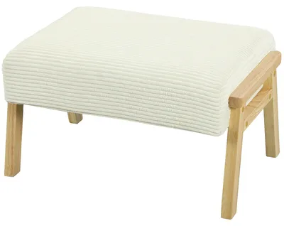 Obrázok produktu pre Stolička s mäkkým sedákom a drevenými nohami | Farba: biela | Rozmery: 46x70x40 cm