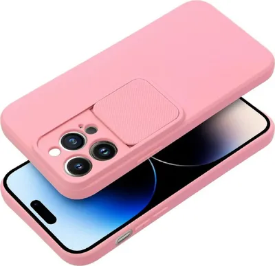 Produktbild von SlideSoft Case Hülle mit Kameraschutz Bumper TPU Hülle Stoßfest Handyhülle kompatibel mit iPhone 15 Plus Pink
