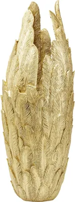 Produktbild von Kare Design Vase Feathers, Gold, Feder Design, Bodenvase, Deko Vase, Blumenvase, Modern, Tischvase, Wohnzimmer Dekoration, 92x35x35 cm (H/B/T)