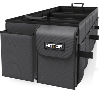 Image de Organisateur de coffre pliable, 3 compartiments, extra large, 81x32x27 cm, noir, en tissu Oxford