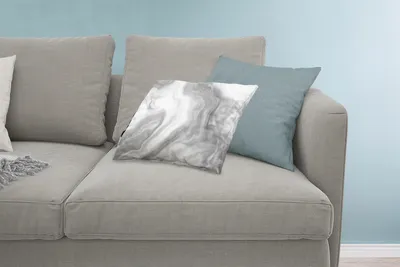 Produktbild von MuchoWow® Zierkissen Sofakissen Wohnzimmer Dekokissen 60x40 cm Weiß mit schwarzem Marmor - Kopfkissen - Polster mit Foto