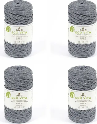 Image de 4 pelotes de DMC Eco Vita Metallic – fil 100 % recyclé (couleur 12)