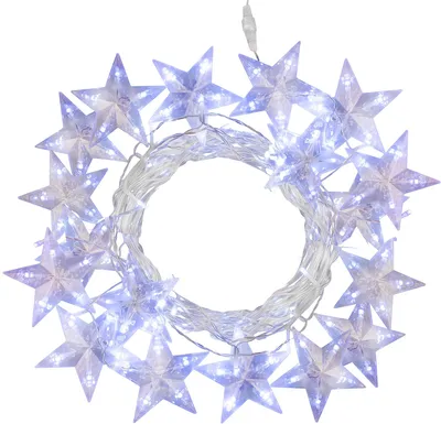 Immagine prodotto di Catena luminosa MagicHome Natale, timer, tenda, stelle, 142xLED, bianco freddo, 8 funzioni, 3 m, IP44
