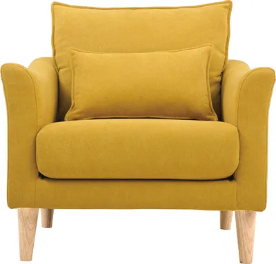Produktbild von Miliboo - Design-Sessel Stoff Grau und Eiche KATE