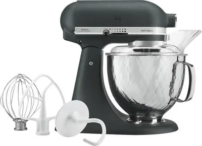 Produktbild von Kitchenaid Küchenmaschine 5KSM156QPEPP PEBBLED PALM mit gesteppter Schüssel Grün-Silber