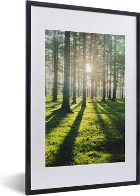 Produktbild von MuchoWow® Gerahmtes Poster Bäume - Natur - Wald 40x60 cm - Poster mit Schwarzem Bilderrahmen Wandposter Rahmen Foto Bilder - Poster in Rahmen