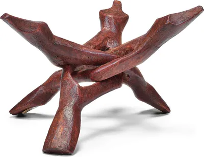 Image de Aromantra - Support pour coquille d'ormeau - Trépied en bois de manguier - Fabriqué à la main, stable - Pour cristaux d'encens, bols chantants - Pliable, 10 cm