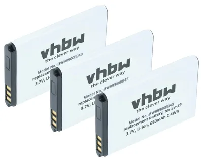 Produktbild von vhbw 3x Akku kompatibel mit Doro Primo 215, 405 Handy Smartphone Telefon (650 mAh, 3,7 V, Li-Ion)