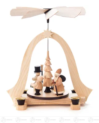 Zdjęcie produktu dla Piramida „Okres świąteczny” naturalna, na świece o średnicy 14 mm Szerokość x wysokość x głębokość 23 cm x 26 cm x 20 cm NOWOŚĆ