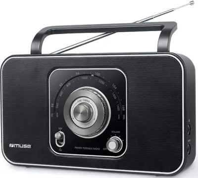Produktbild von Muse M069R, Tragbar, Analog, FM, MW, 3,5 mm, Schwarz, Silber, Drehregler