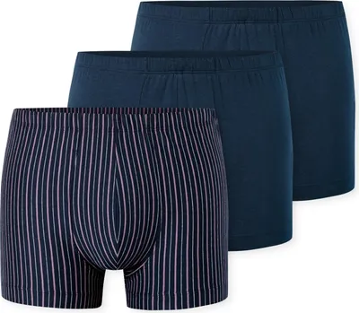 Produktbild von Schiesser 3er-Pack Herren-Shorts 95/5 Dunkelblau Gestreift