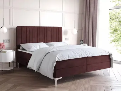 Produktbild von Kontinentales Bett 90x200 HACINA mit Stauraum - rot