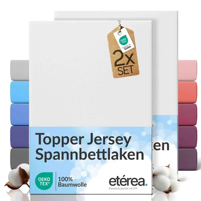 Produktbild von etérea Jersey Spannbettlaken Baumwolle 180x200 - 200x200 cm