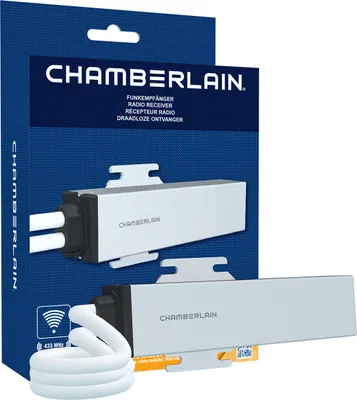 Produktbild von Chamberlain RRX1-10, Receiver, Grau, 433,92 MHz, 10 mW, IP30, RPD10-05, RPD15-05, RPD25-05, RPD40-05, RPD10-10, RPD15-10, RPD25-10, RPD40-10