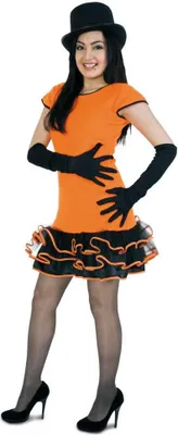 Produktbild von y Plüschkleid Kleid Minikleid neon orange Teeny Kinder Karneval Kostüm 164
